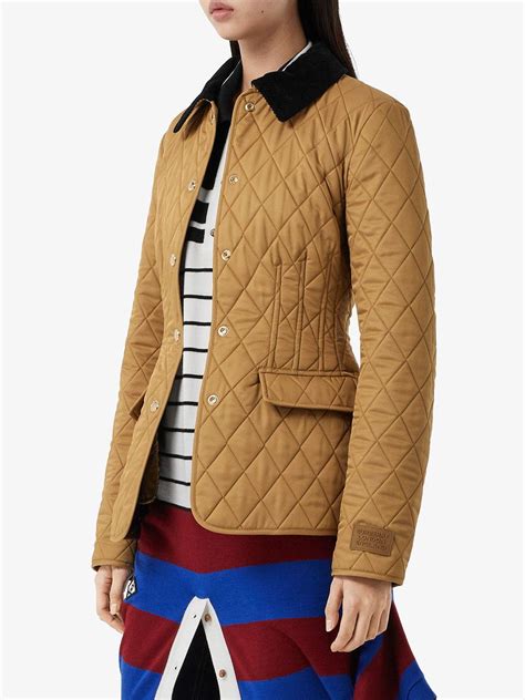 burberry brown quilted with corduroy|burberry coats for women.